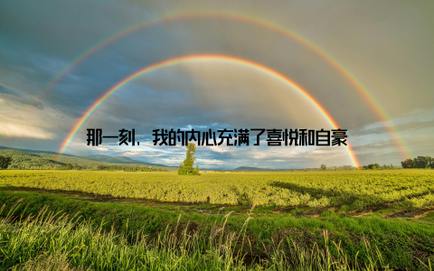 那一刻, 我的内心充满了喜悦和自豪