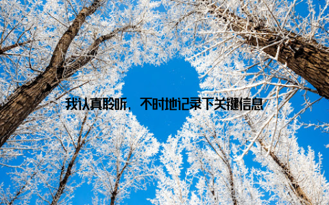 我认真聆听, 不时地记录下关键信息