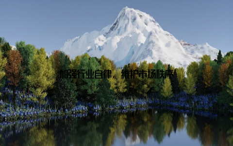 加强行业自律, 维护市场秩序