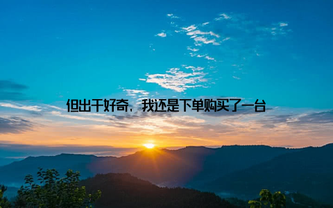 但出于好奇, 我还是下单购买了一台