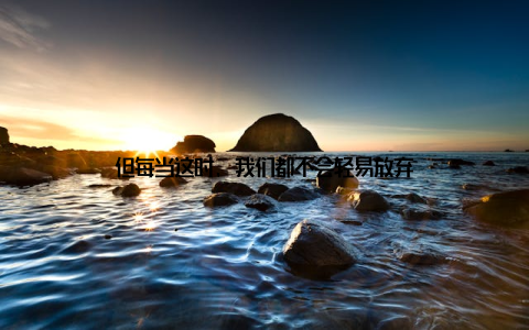 但每当这时, 我们都不会轻易放弃