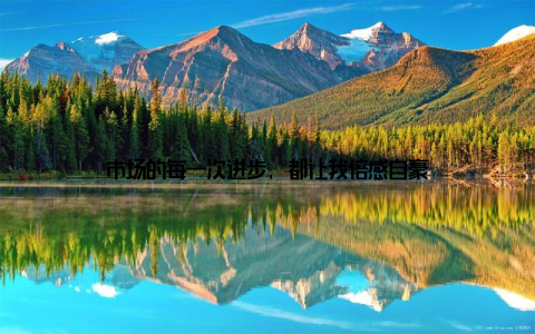 市场的每一次进步, 都让我倍感自豪