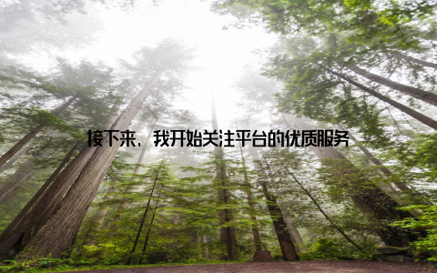 接下来, 我开始关注平台的优质服务
