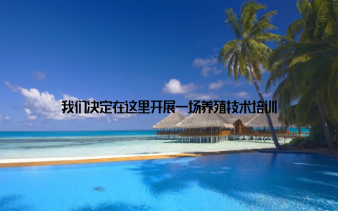 我们决定在这里开展一场养殖技术培训