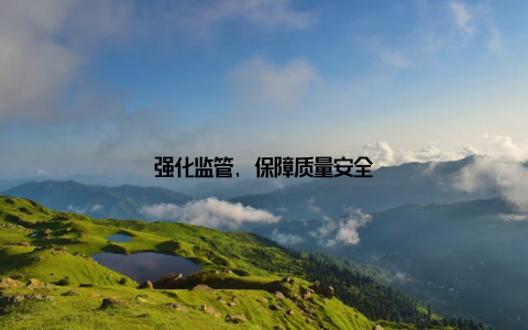 强化监管, 保障质量安全