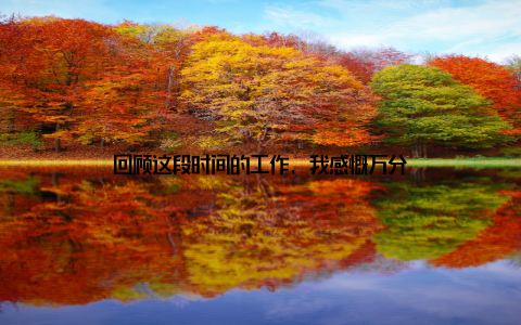 回顾这段时间的工作, 我感慨万分