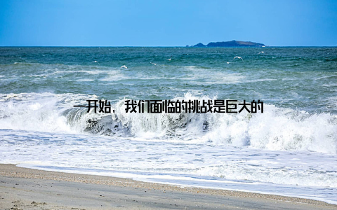 一开始, 我们面临的挑战是巨大的