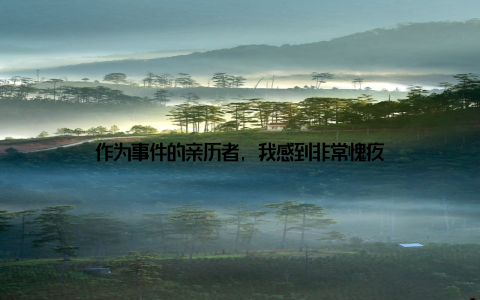 作为事件的亲历者, 我感到非常愧疚