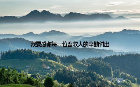 我要感谢每一位畜牧人的辛勤付出