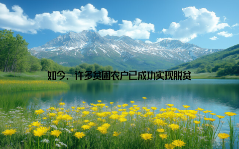 如今, 许多贫困农户已成功实现脱贫