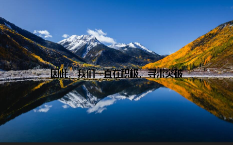 因此, 我们一直在积极, 寻求突破