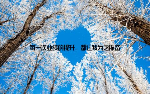 每一次业绩的提升, 都让我为之振奋