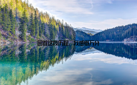 回首这段历程, 我感慨万分