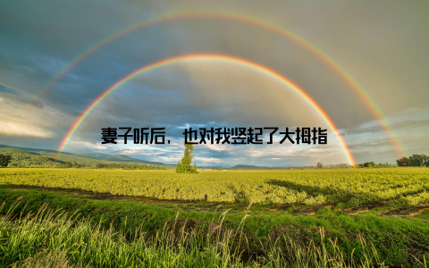 妻子听后, 也对我竖起了大拇指