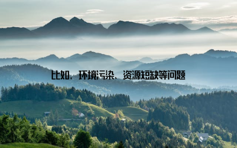 比如, 环境污染、资源短缺等问题