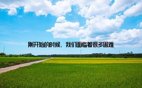 刚开始的时候, 我们面临着很多困难