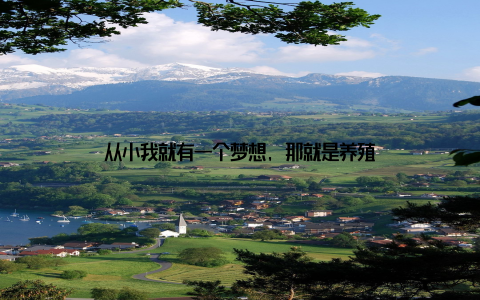 从小我就有一个梦想, 那就是养殖