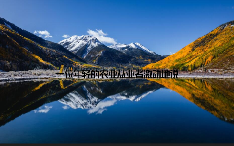 一位年轻的农业从业者激动地说