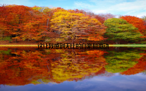 这让我感到无比的自豪和激动